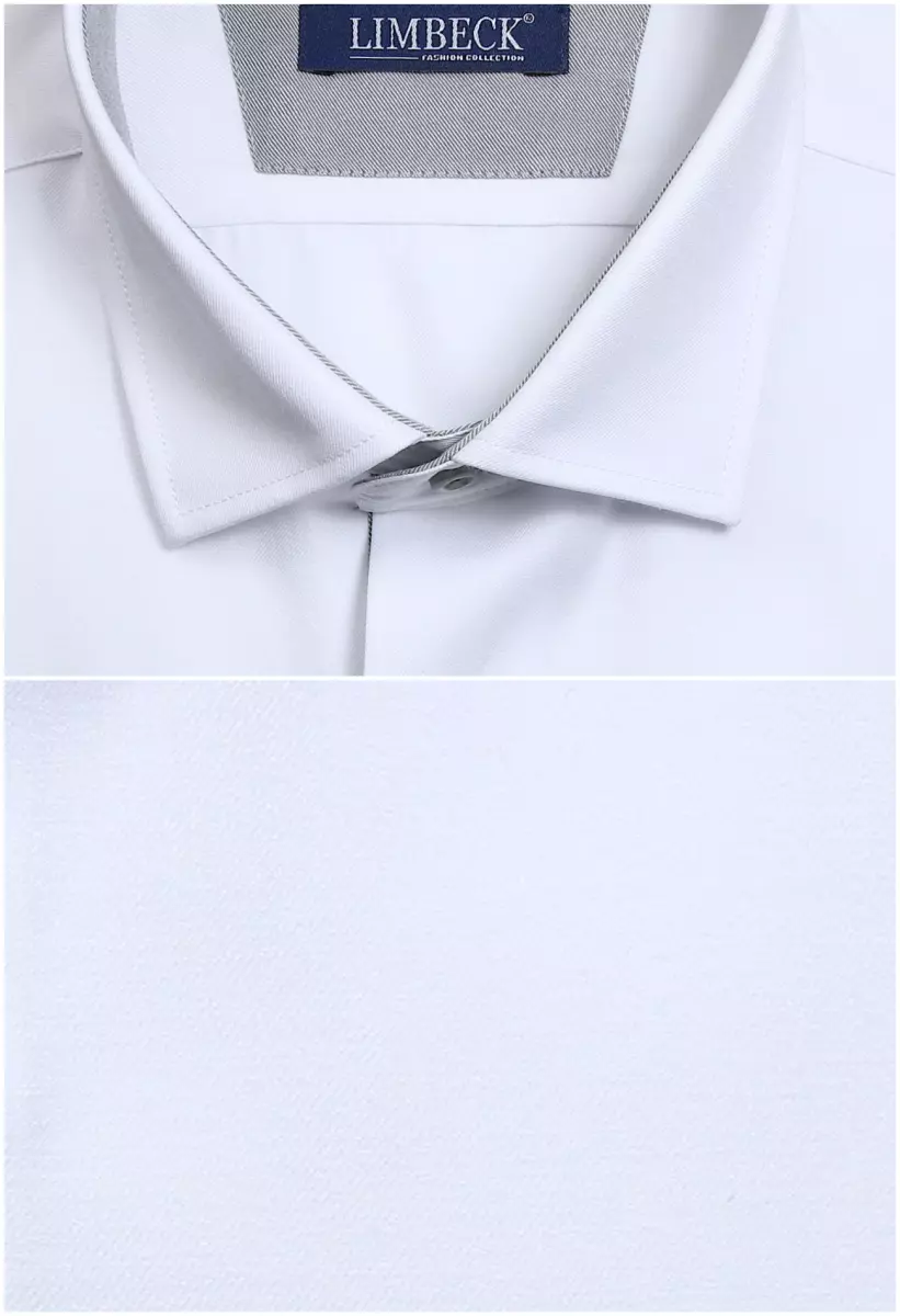 bílá košile s šedými prvky