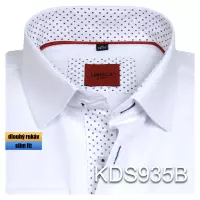 bílá košile s diagonální strukturou