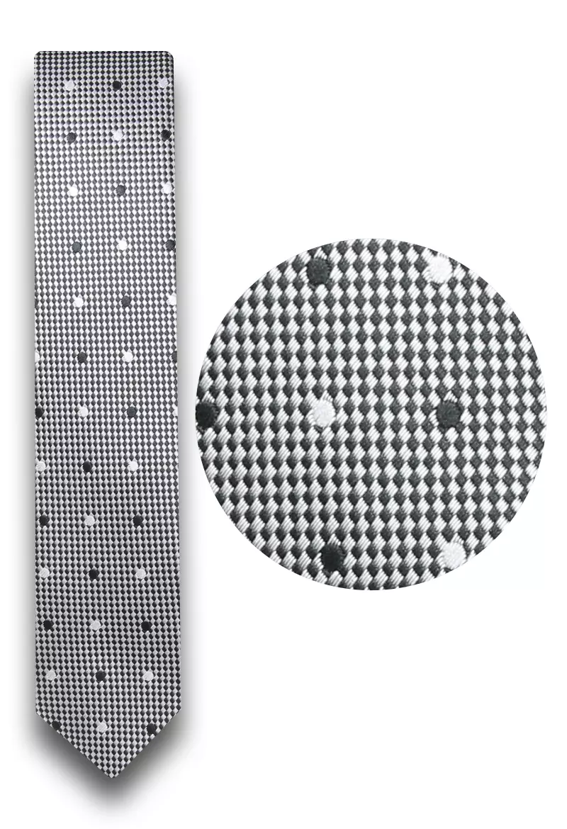 kravata šedá  se vzorem 