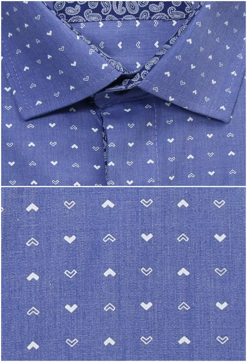 azurově modrá košile s doplňky