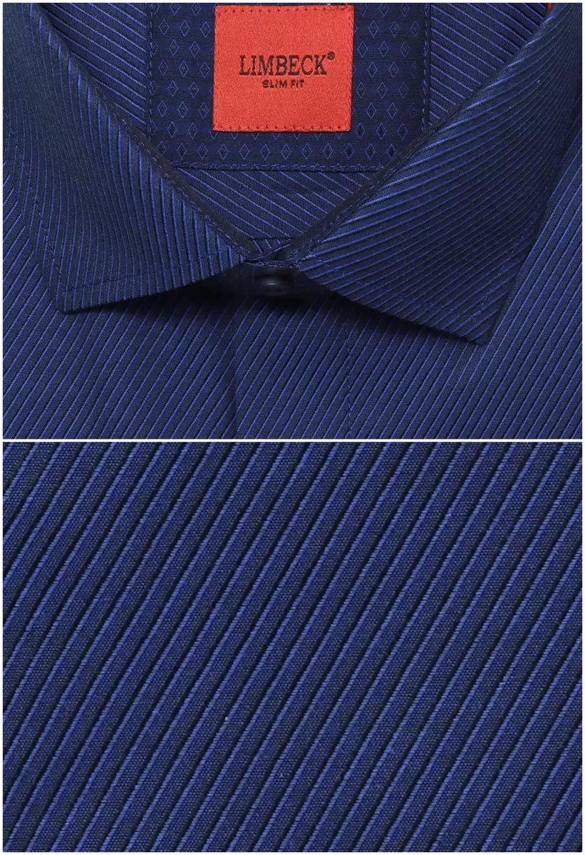 tmavě modrá košile s diagonálním vzorem