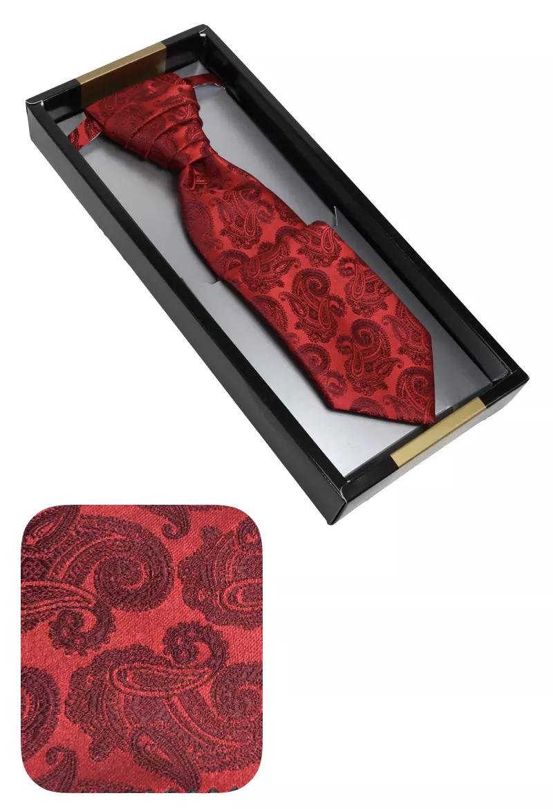 elegantní červená svatební kravata s kapesníčkem