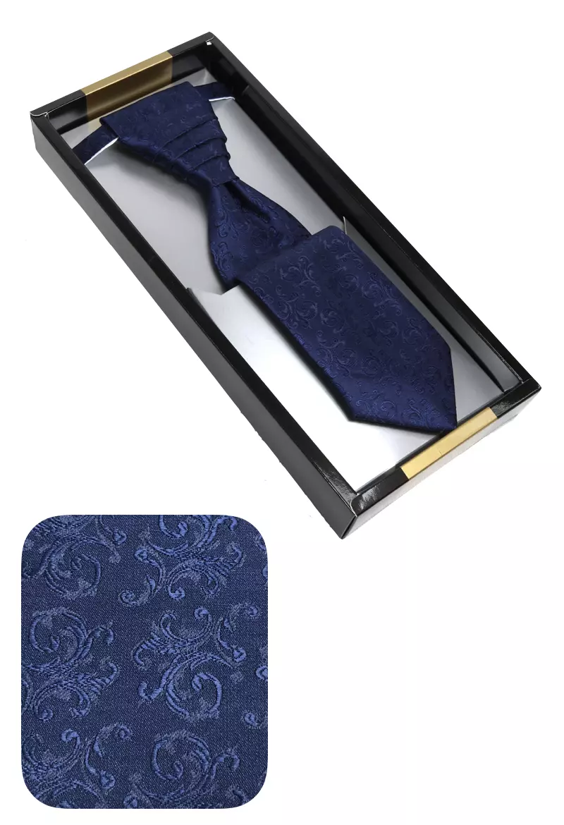 elegantní tmavě modrá svatební kravata s kapesníčkem