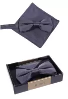 set motýlek a kapesníček šedé barvy