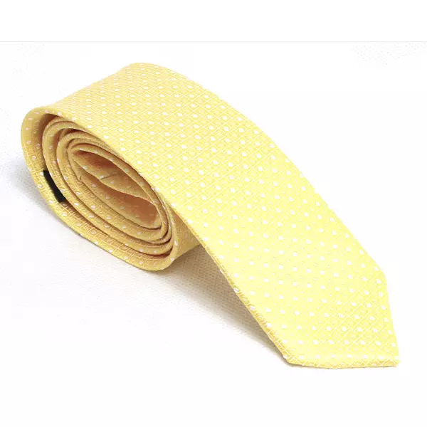 Kravata pánská žlutá se vzorem
