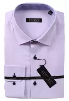 růžová košile s modrými doplňky