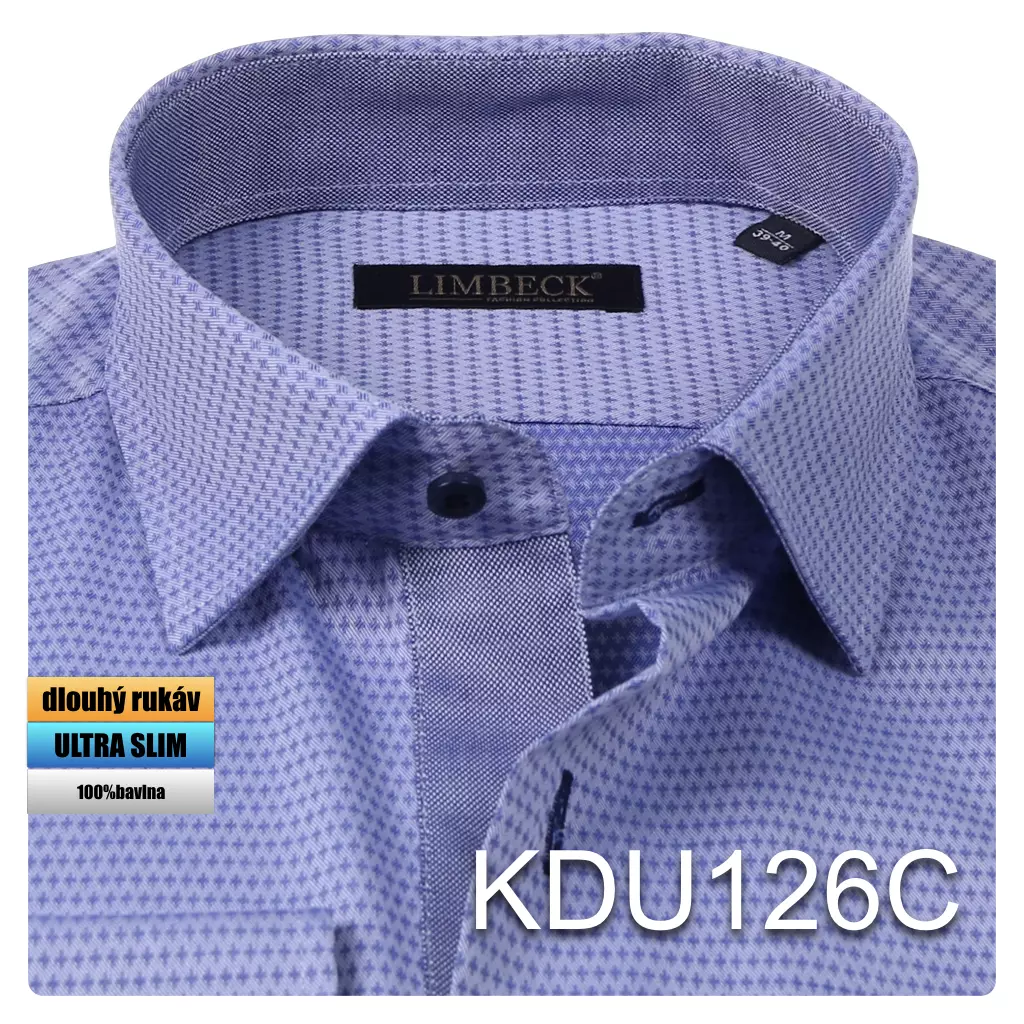 modrá košile s texturou