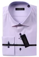růžová košile s modrými doplňky