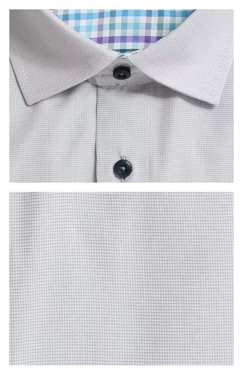 košile sv.šedá, vzor v límci