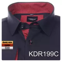 černá košile s červenými doplňky