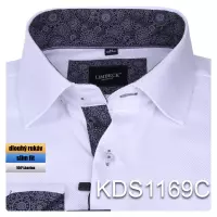 bílá košile se šedými doplňky