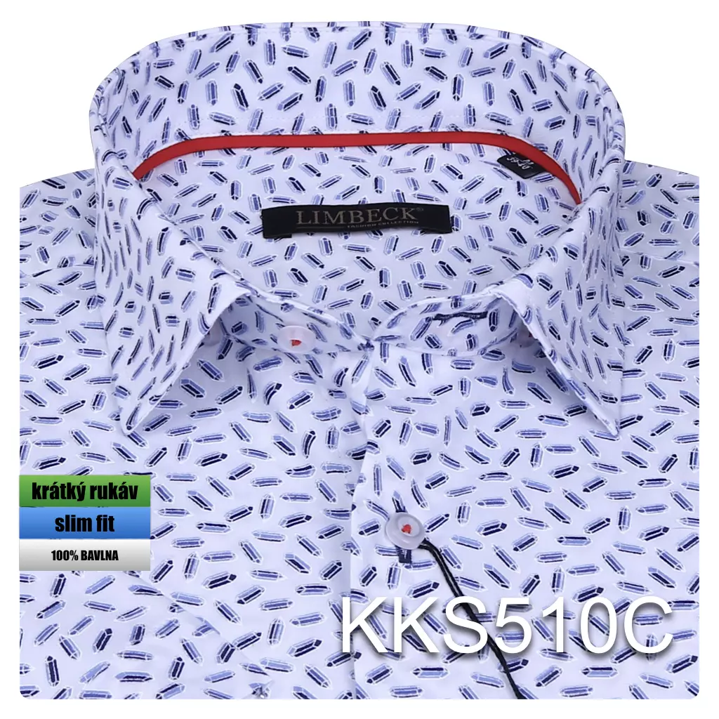 bílomodrá košile s výrazným vzorem