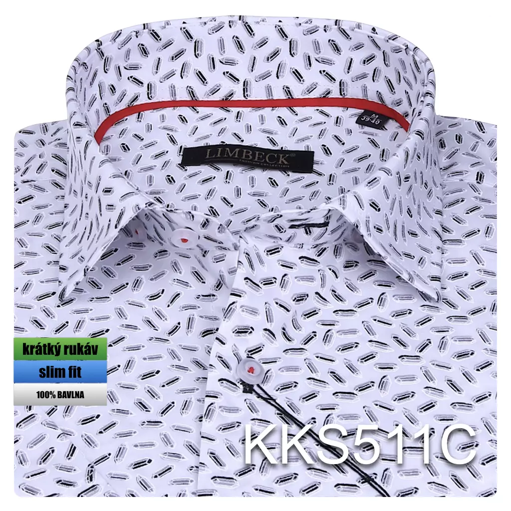 bílošedá košile s výrazným vzorem