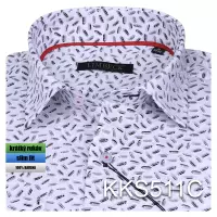 bílošedá košile s výrazným vzorem