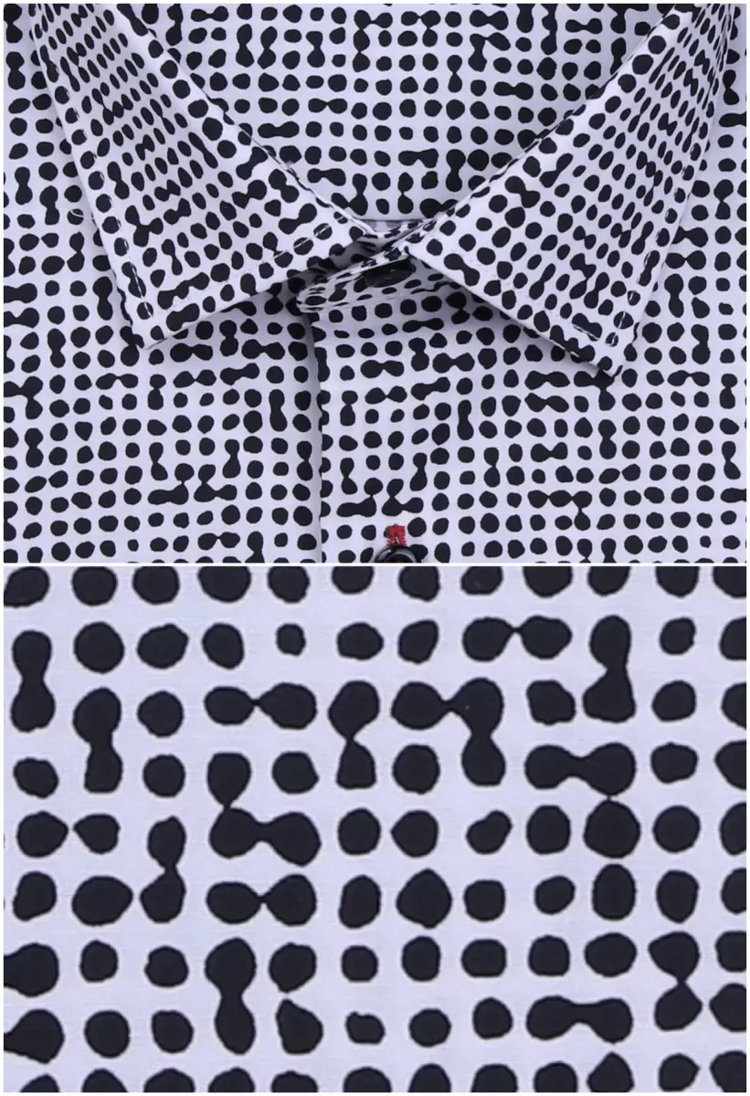 bíločerná košile se zajímavým vzorem