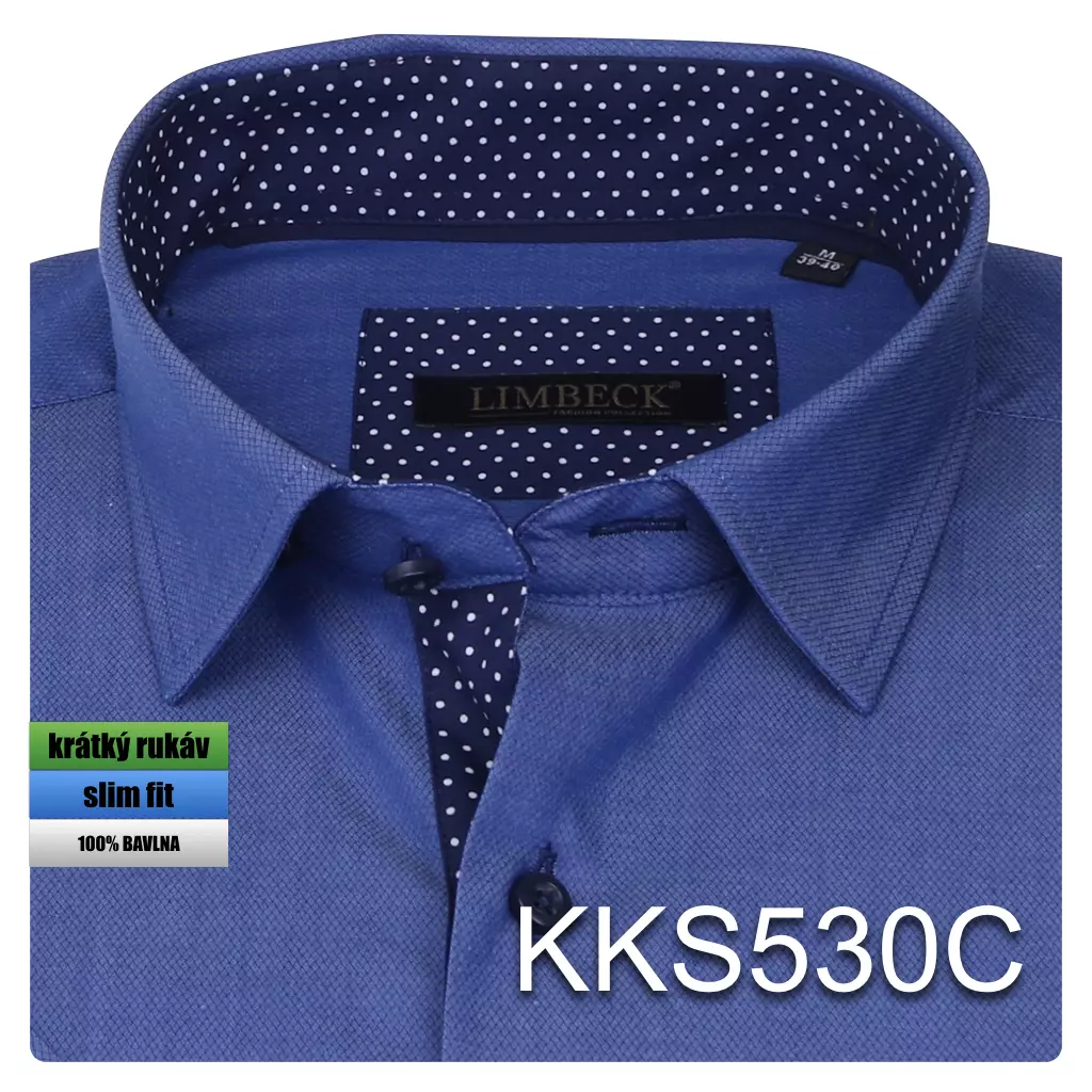 středně modrá košile s doplňky