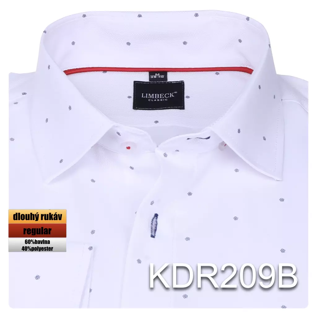 bílá košile s jemným vzorem 