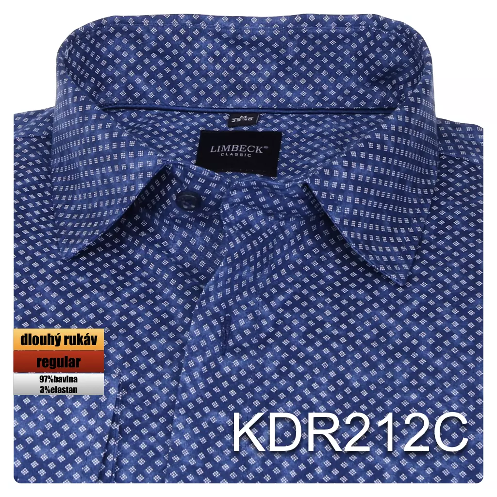 modrá vzorovaná košile