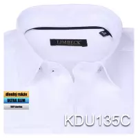bílá košile s jemným černým proužkem v límci
