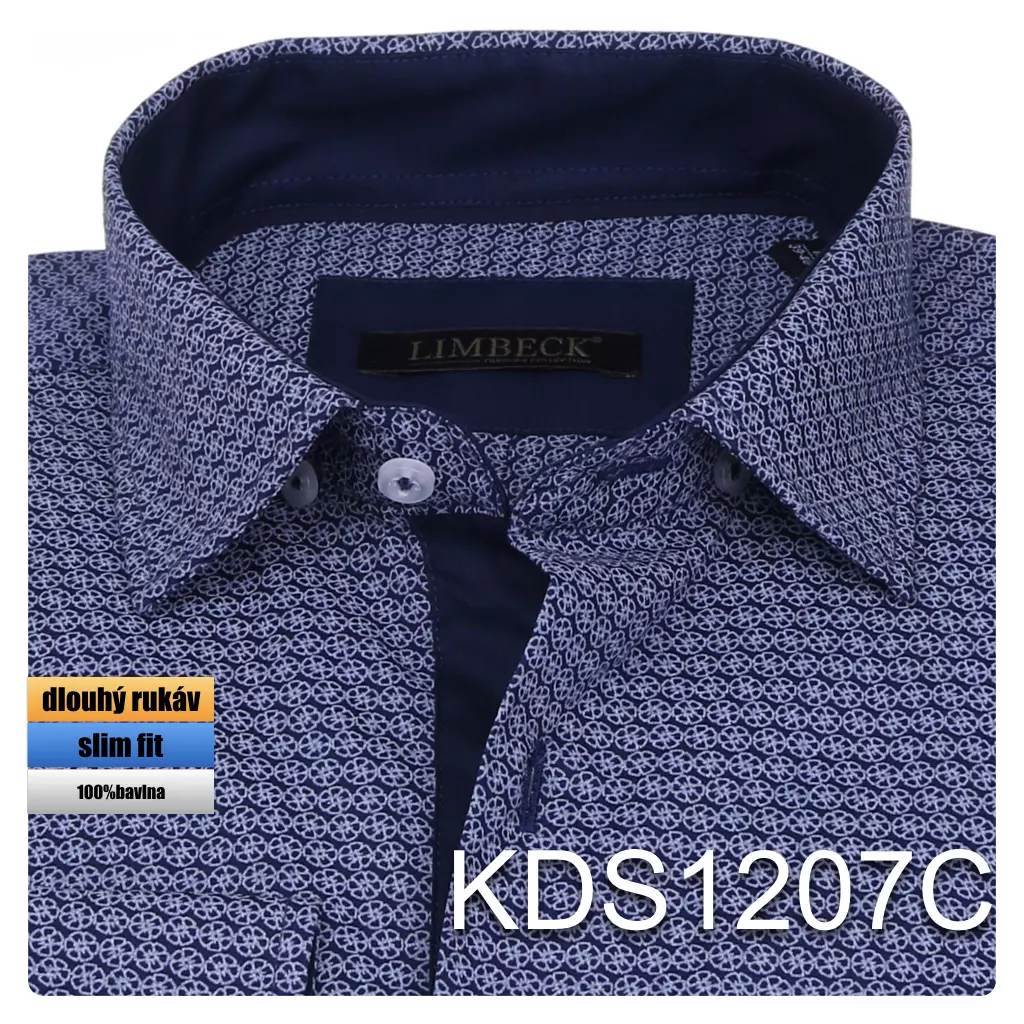 modrá vzorovaná košile