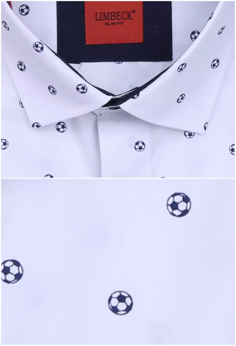 bílá košile s motivem fotbalu