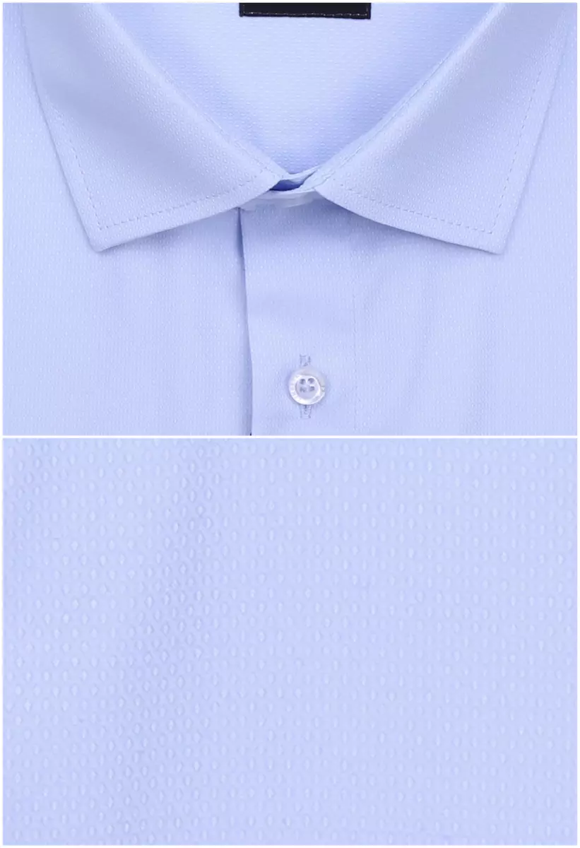 modrá decentní košile s texturou a bez doplňků