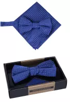 set motýlek a kapesníček modrý