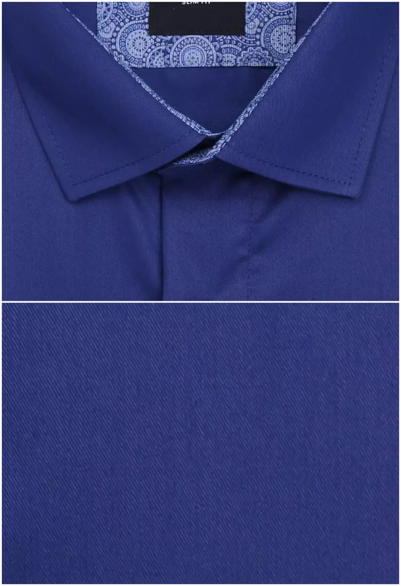 modrá košile s modrými doplňky