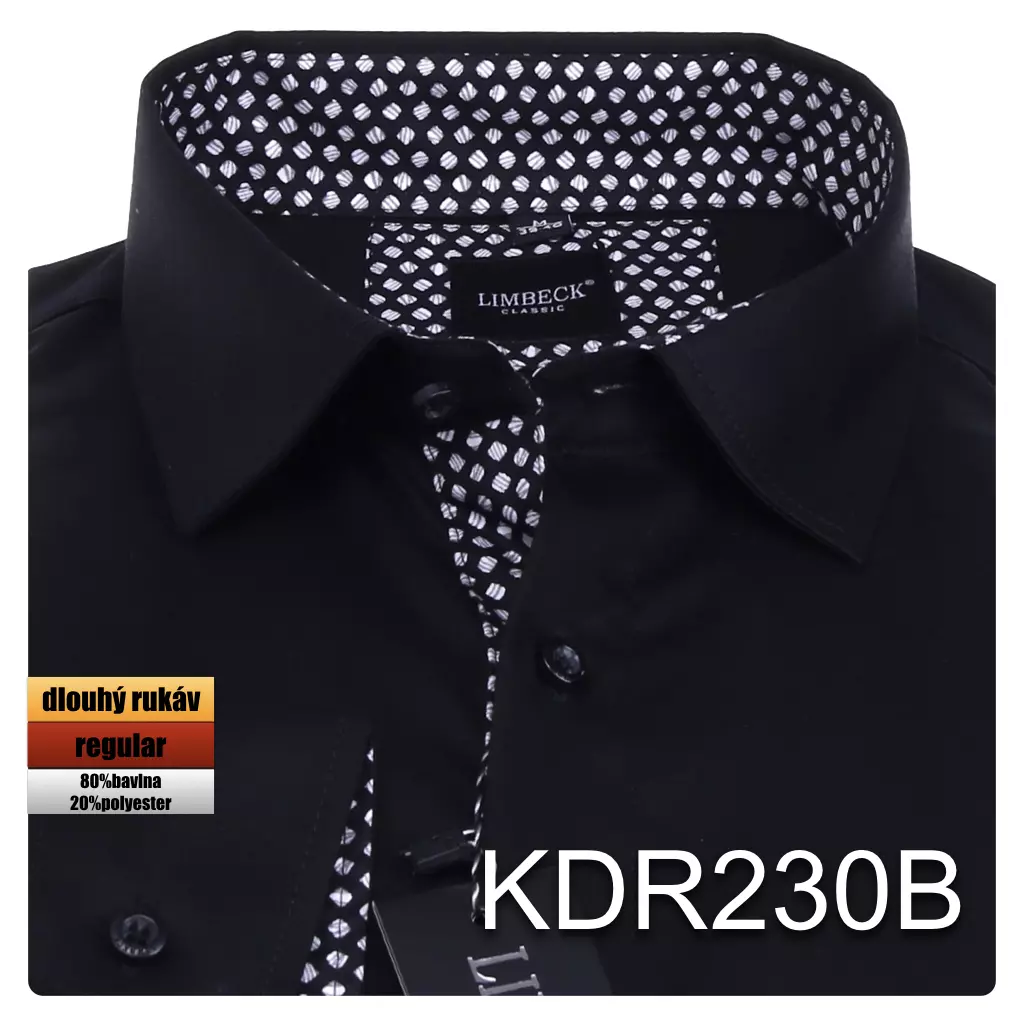 černá košile s doplňky