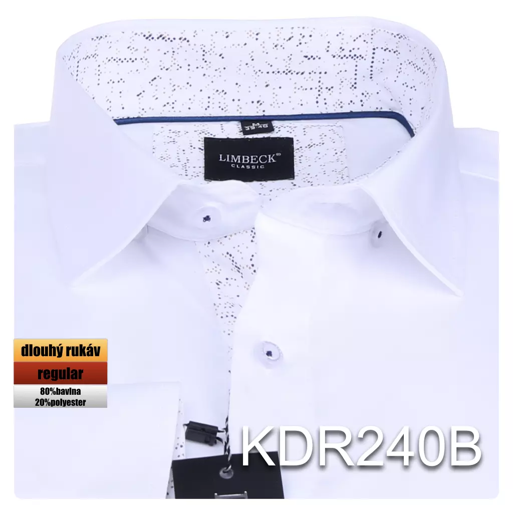 bílá košile s jemnými doplňky