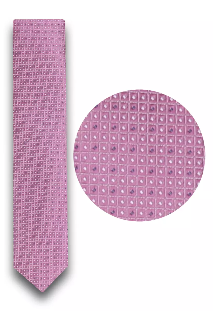 jahodovorůžová kravata se vzorem 