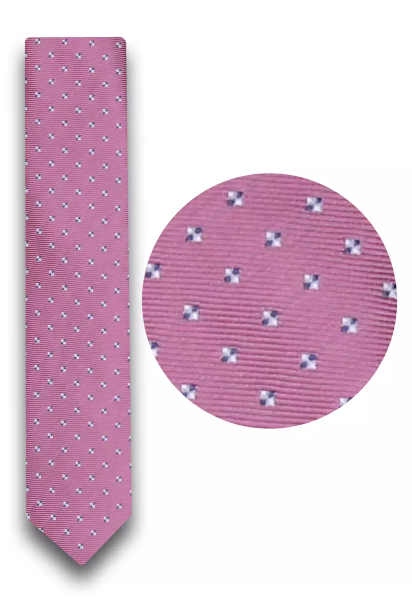 jahodovorůžová kravata se vzorem 