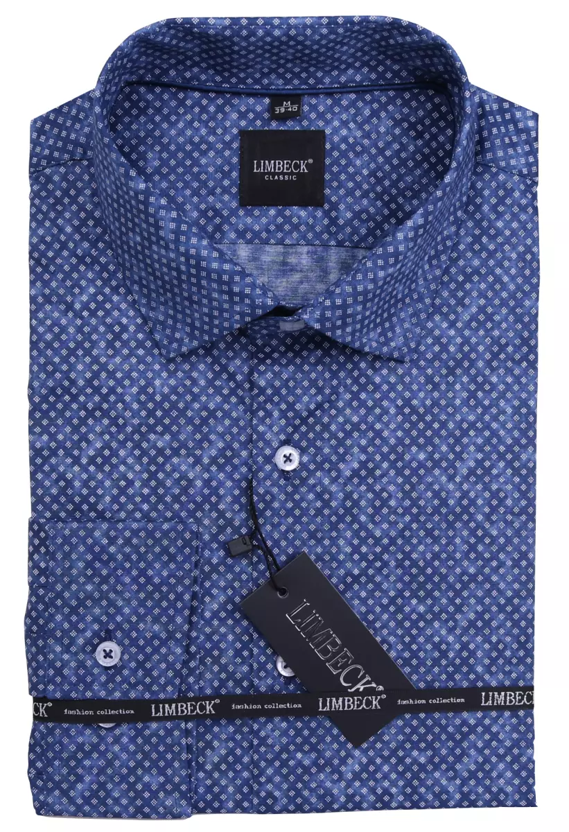 modrá vzorovaná košile 