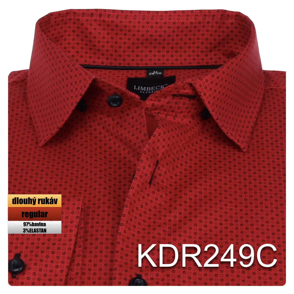 červená košile se vzorem