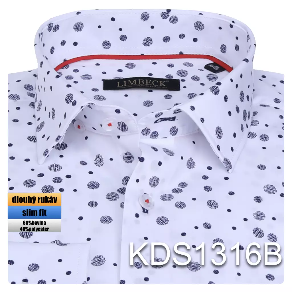 bílá košile se zajímavým vzorem