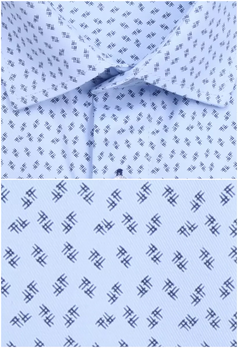 modrá košile se vzorem