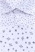 bílá košile s jemným vzorem letadel