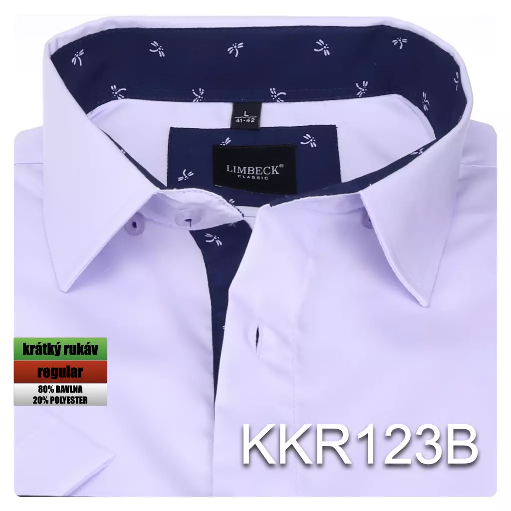 fialová košile s doplňky