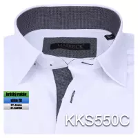 bílá košile s šedými doplňky