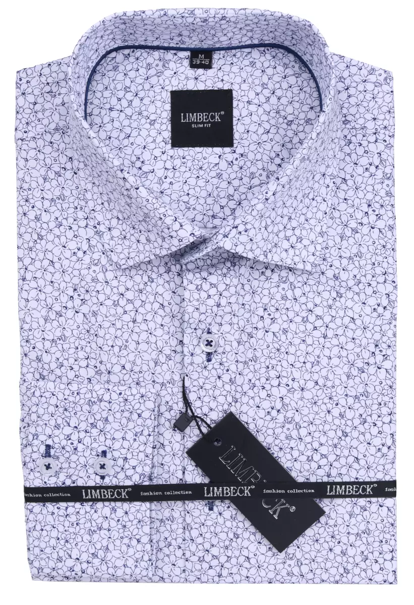 bílomodrá košile s jemným vzorem