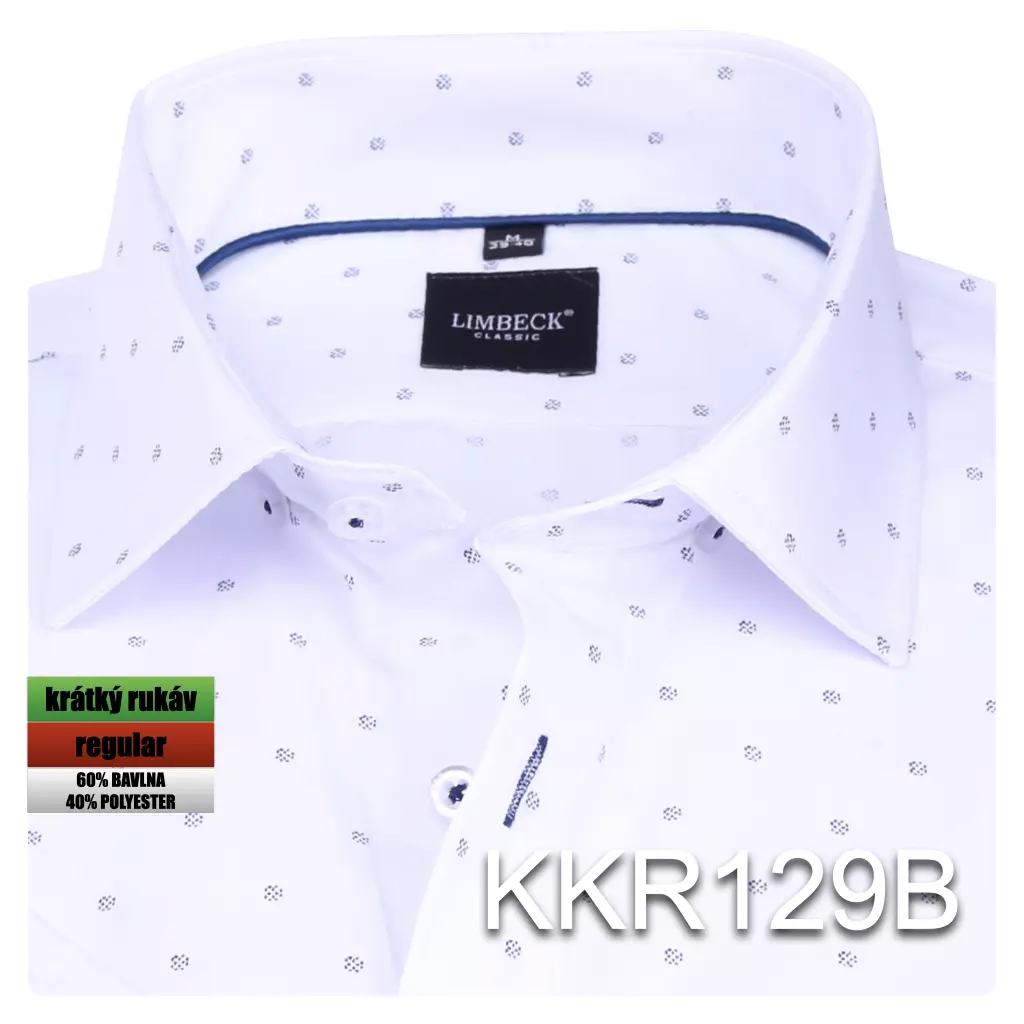 bílá košile s hezkým vzorem