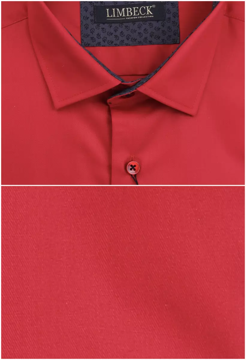 červená košile s černými doplňky