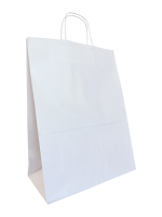 Taška papírová bílá 220x110x295mm síla 100g/m2, kroucené ucho