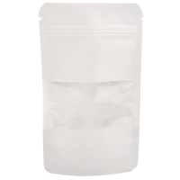 Uzaviratelný ZIP sáček Doypack | papír bílý | s okénkem - 250 ml