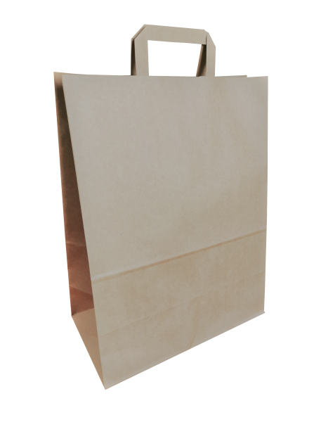 Taška papírová hnědá 450x170x480mm síla 100g/m2, ploché ucho
