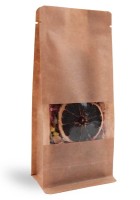 Sáček s plochým dnem a oknem | papír hnědý - 250 g