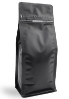 Vrecko s plochým dnom a vreckovým zipsom | matná cierna - 250 g