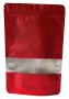 Uzaviratelný ZIP sáček Doypack | lesklý čevený | s okénkem