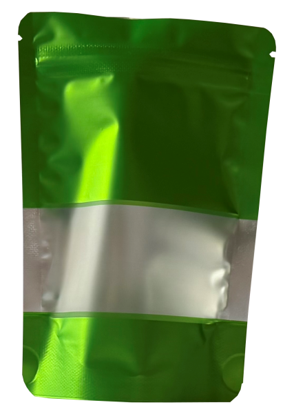 Uzatvárateľné ZIP vrecko Doypack | lesklý zelený | s okienkom