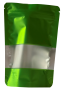 Uzatvárateľné ZIP vrecko Doypack | lesklý zelený | s okienkom
